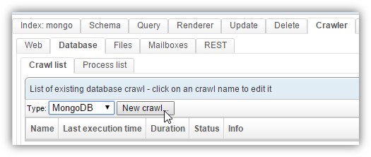 Creating the crawl process