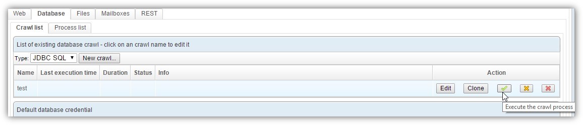 Creating the crawl process