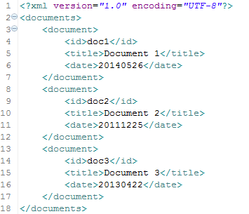 XML file used in this example