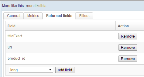 Configuring returned fields
