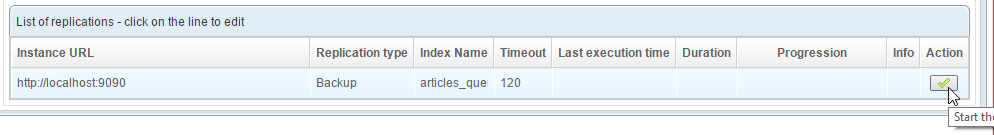 Starting a replication target