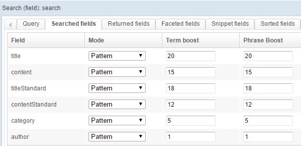 Configuring the query